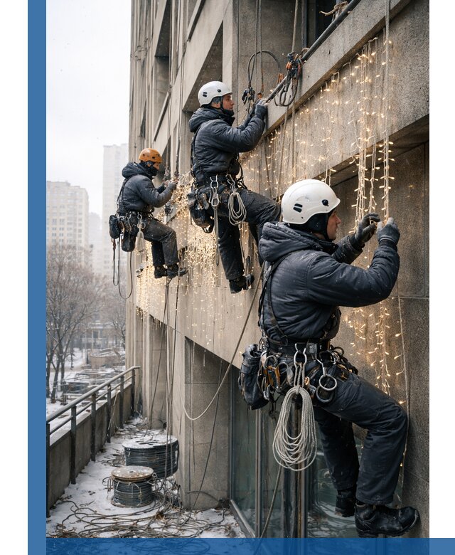 Монтаж новогодней иллюминации и украшение фасадов в Норильске