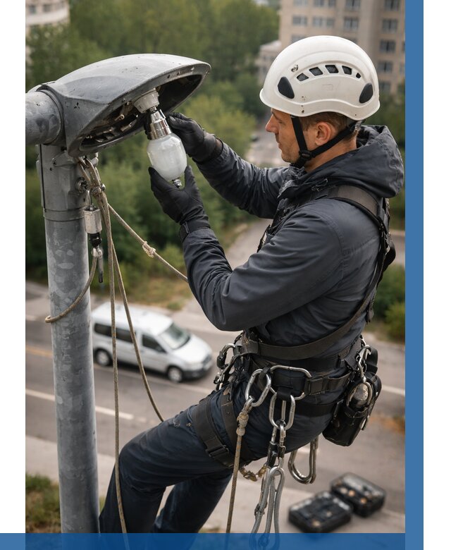 Замена ламп на высоте в Норильске от 2596 р. | ВЫСОТНИК-Нрл