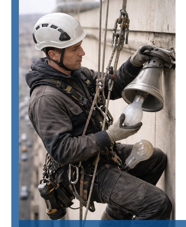 Замена ламп на высоте в Норильске профессионально и быстро