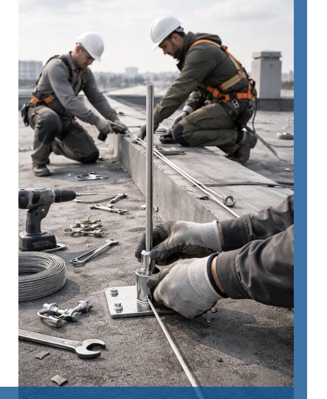 Монтаж молниезащиты на кровле в Норильске цена от 25963 р. | ВЫСОТНИК-Нрл