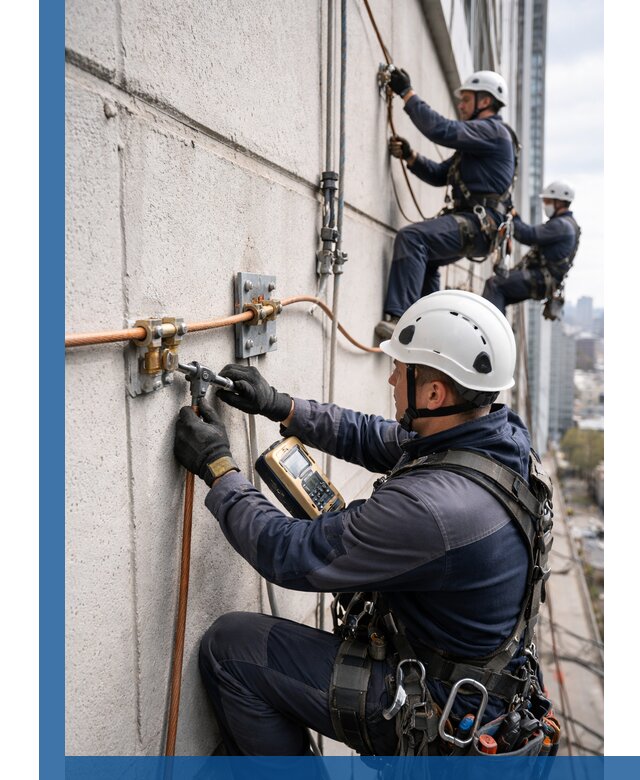 Монтаж системы заземления здания и молниезащиты в Норильске