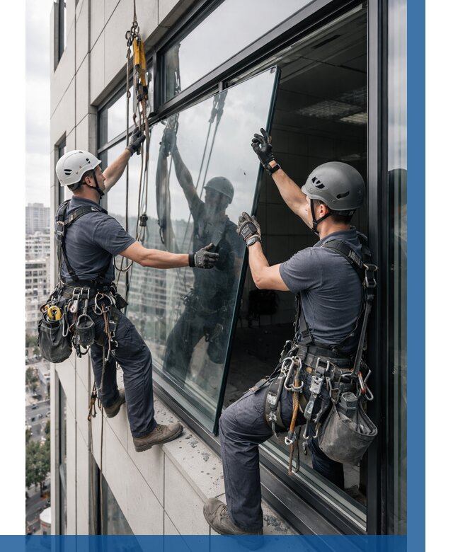 Замена стеклопакетов на высоте в Норильске от 5712 р. | ВЫСОТНИК-Нрл