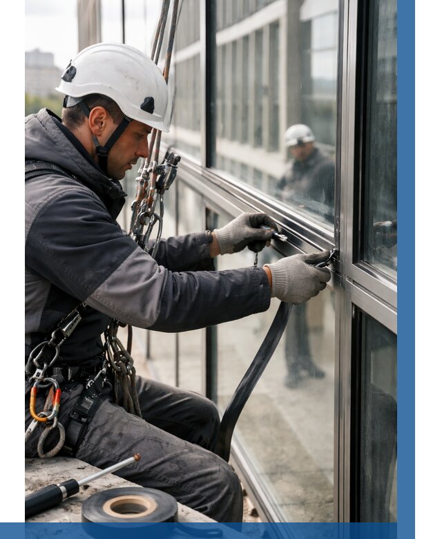 Ремонт витражных конструкций в Норильске от 3635 р. | ВЫСОТНИК-Нрл