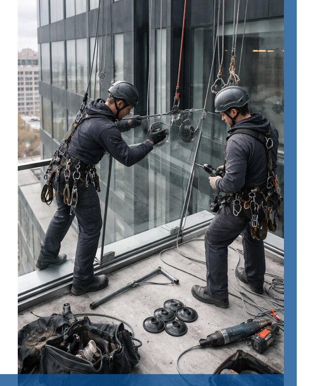 Монтаж стеклянных ограждений в Норильске от 2596 р. | ВЫСОТНИК-Нрл