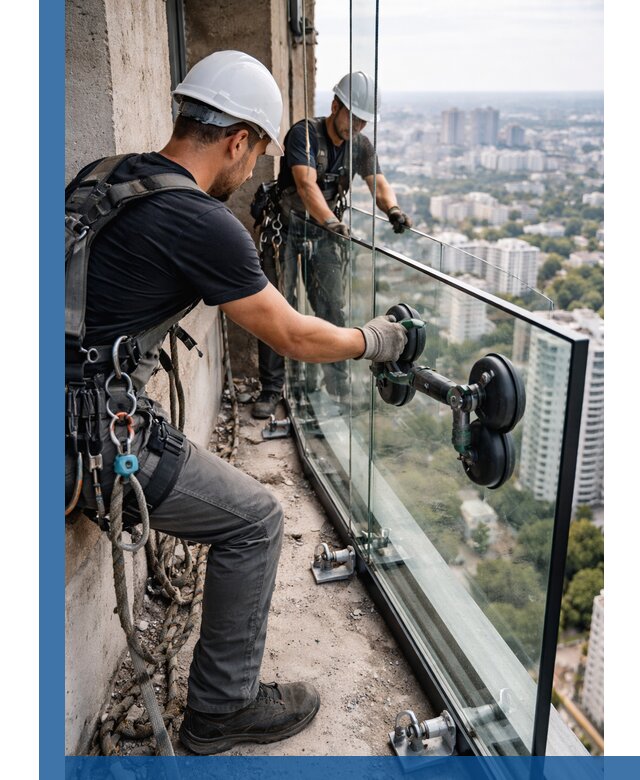 Монтаж стеклянных ограждений под ключ с гарантией в Норильске