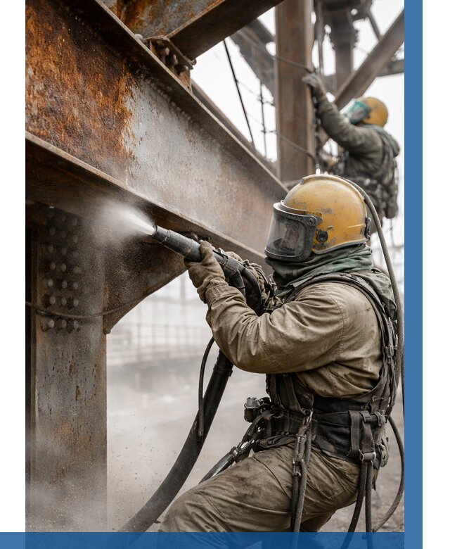 Пескоструйная очистка металлоконструкций в Норильске по 623 р.  ВЫСОТНИК-Нрл