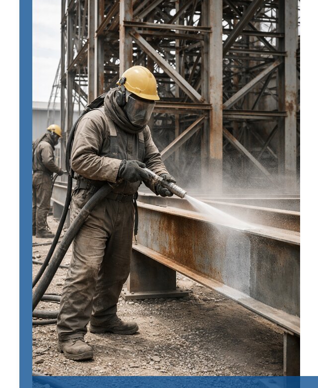 Пескоструйная очистка металлоконструкций в Норильске промышленная