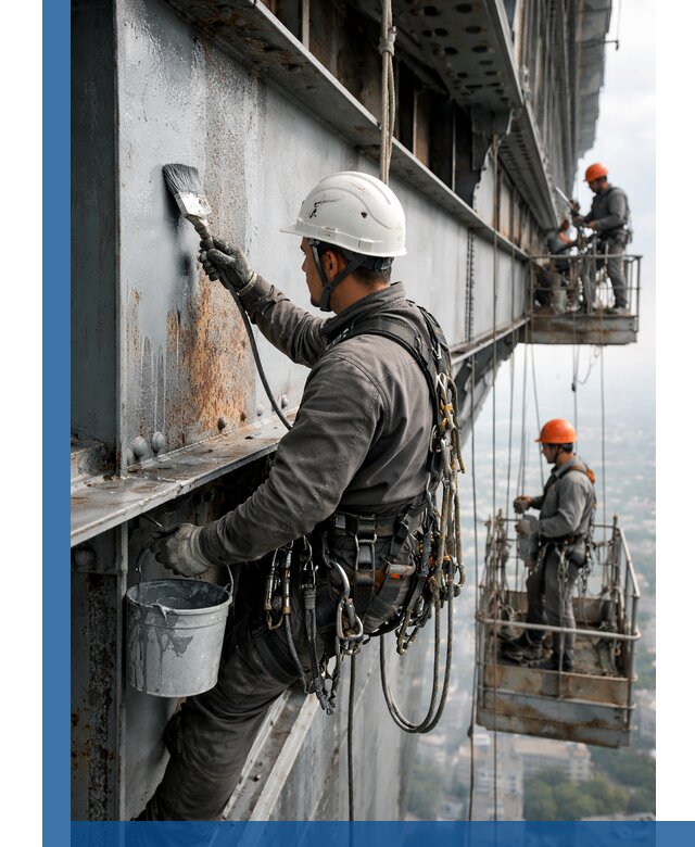 Покраска металлоконструкций на высоте в Норильске профессионально