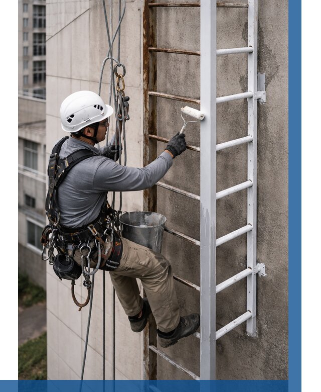 Покраска пожарных лестниц в Норильске от 4673 р. | ВЫСОТНИК-Нрл