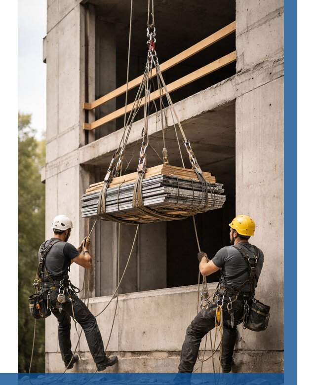 Подъем материала на этаж веревками в Норильске от 1558 р. | ВЫСОТНИК-Нрл