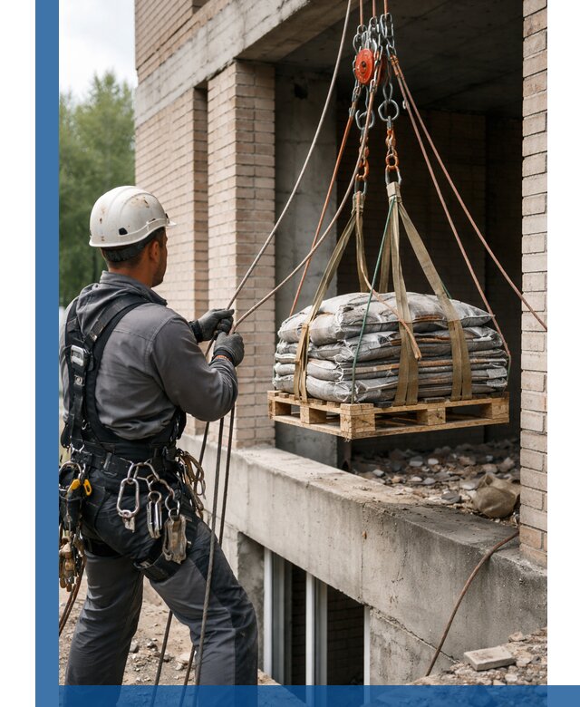 Подъем материалов на этаж веревками в Норильске оперативно