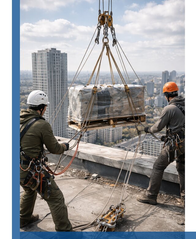 Подъем и монтаж крупногабаритных грузов на крышу в Норильске