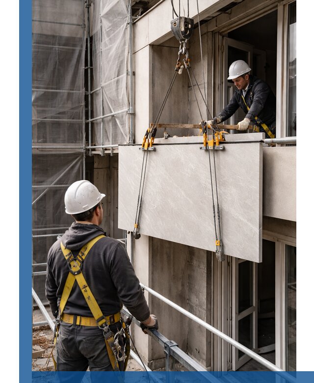 Подъем керамогранита на этаж в Норильске грузчиками и техникой