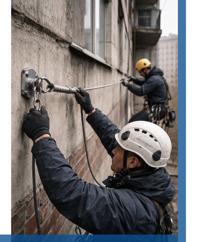 Монтаж анкерных линий в Норильске от 3116 р. | ВЫСОТНИК-Нрл
