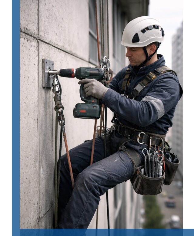 Установка анкерных точек для высотных работ в Норильске