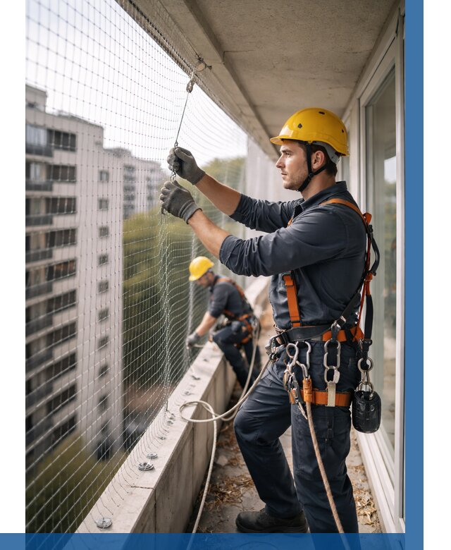 Монтаж сетки от птиц в Норильске от 4673 р. | ВЫСОТНИК-Нрл